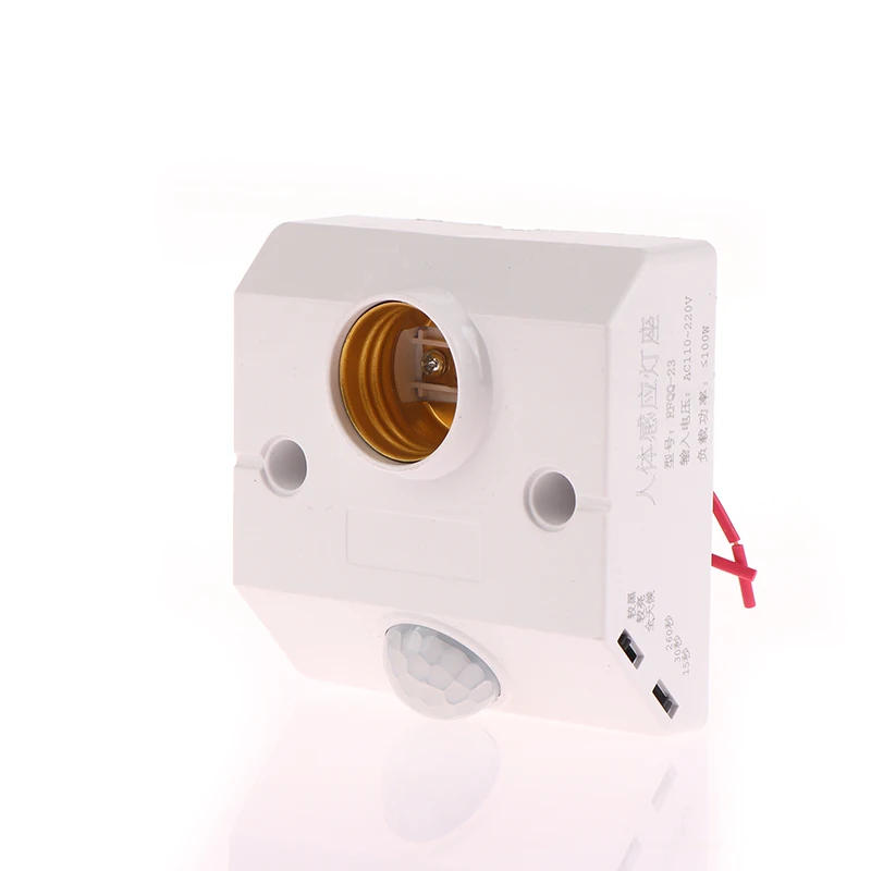 Description Picture 2 of itemFor 220V E27 LED Lamp Base Holder Human Body Induction Infrared Motion Sensor With Light Control Switch Bulb Socket Adapter