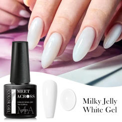 7ML Milky Jelly White Gel Nail Polish Semi Permanent Soak Off French Nails Manicure UV LED Gel Varnish Base Top Coat Nail Art