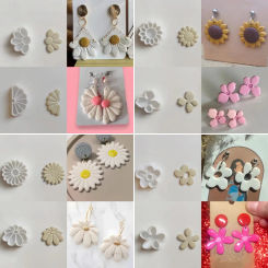 Mini Design Daisy Floral Patterns Shape Clay Cutting Molds Polymer Clay Cutters For DIY Earrings Jewelry Badge Decoration Tools