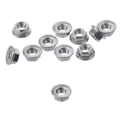 M3 M4 M5 M6 Serrated Flange Hex Lock Nuts, 304 Stainless Steel, 10Pcs