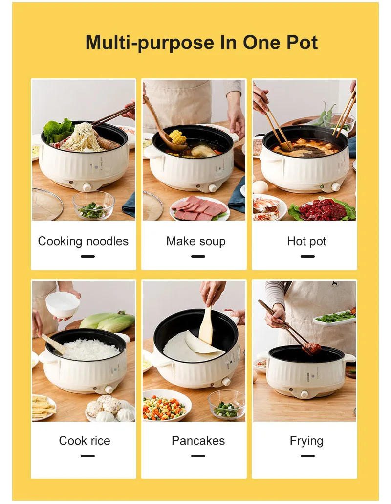 Description Picture 2 of itemElectric MultiCooker Multifunctional Rice Cooker Frying Pan Non-stick Cookware Multi Soup Hotpot for Kitchen 1.7L/2.7L/3.2L