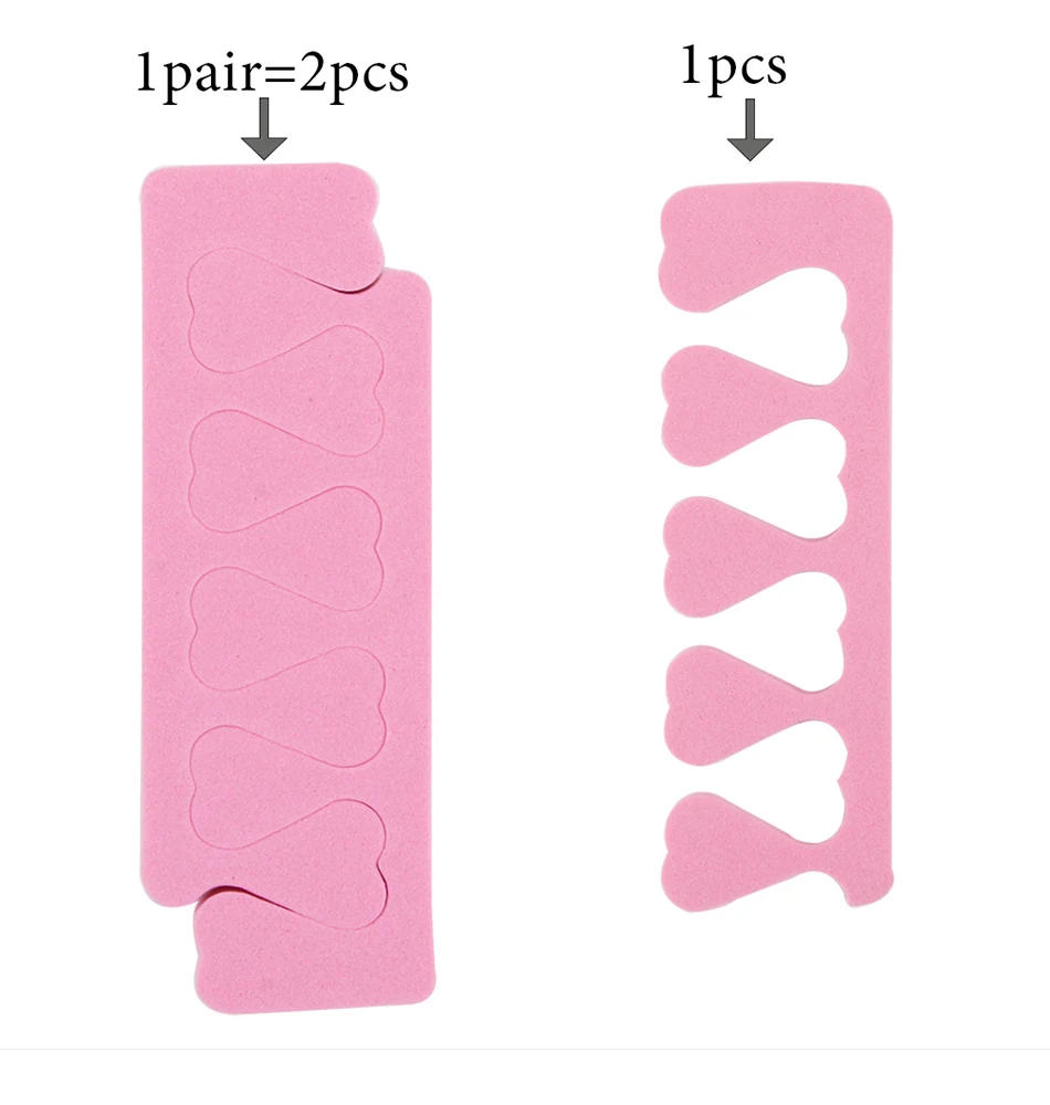 Description Picture 6 of item10/20/50Pcs Toe Separator Foot Fingers Separators Spacer Pedicure Toes Spreaders Divider Soft Sponge Manicure Nails Art Tools