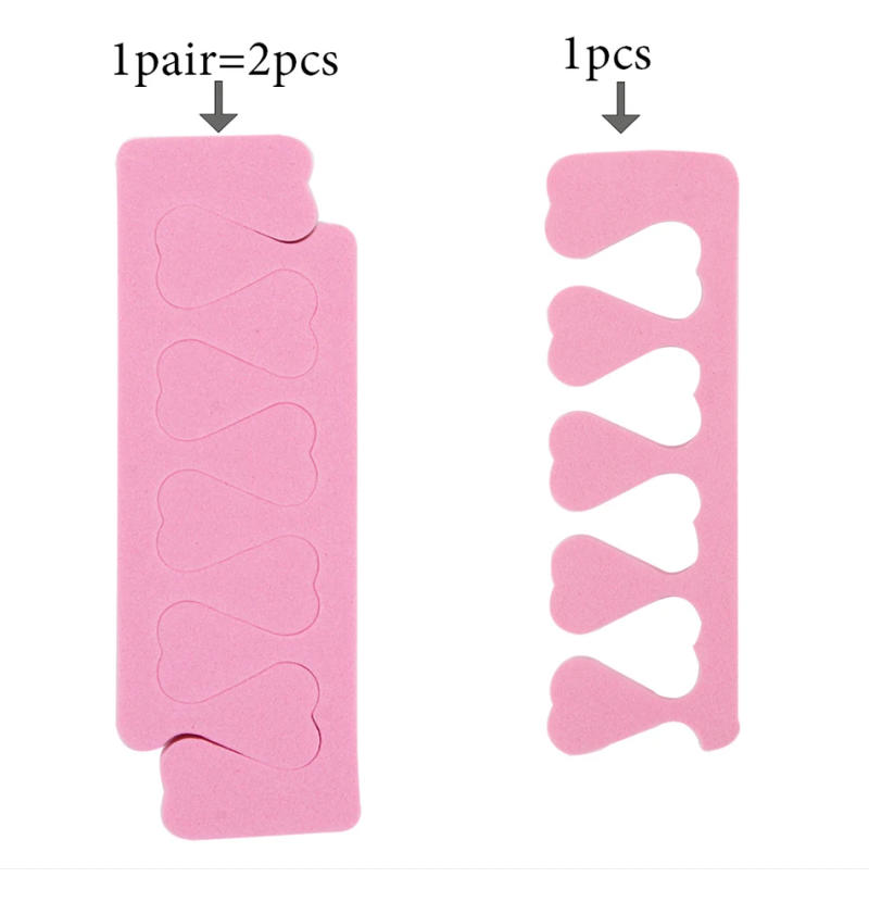 Description Picture 6 of item10/20/50Pcs Toe Separator Foot Fingers Separators Spacer Pedicure Toes Spreaders Divider Soft Sponge Manicure Nails Art Tools