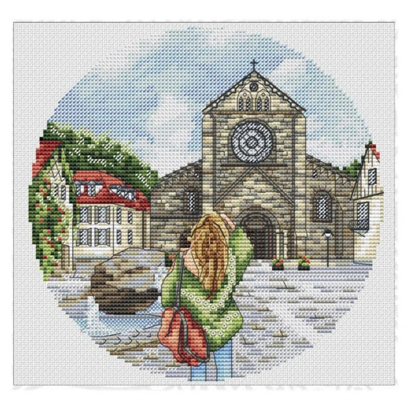 Description Picture 5 of itemCross-stitch Kit Back Girl Series 28ct 18ct 14ct 11ct can be Customized Printed Cloth Manual Material Bag