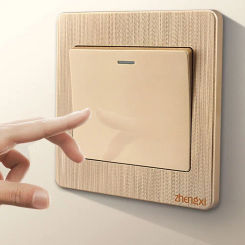 High Quality Gold Wall Switches 1Way Button Home Accessories 1/2/3/4 Gang Durable with LED Lamp Wall Light Switch Panel