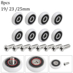 Replacement Shower Door Rollers 1 Set 19/23/25mm 8Pcs Baths Parts For Shower Enclosures Replace Showers Spares