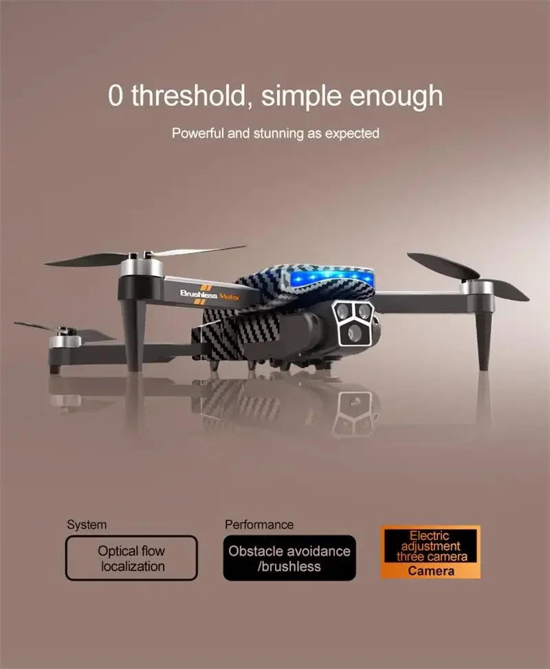 Description Picture 6 of itemXiaomi D9 DRONE 8K Brushless Motor Professional 4K Three Camera Obstacle Avoidance Optical Flow RC Quadcopter Gift Toys 15000M