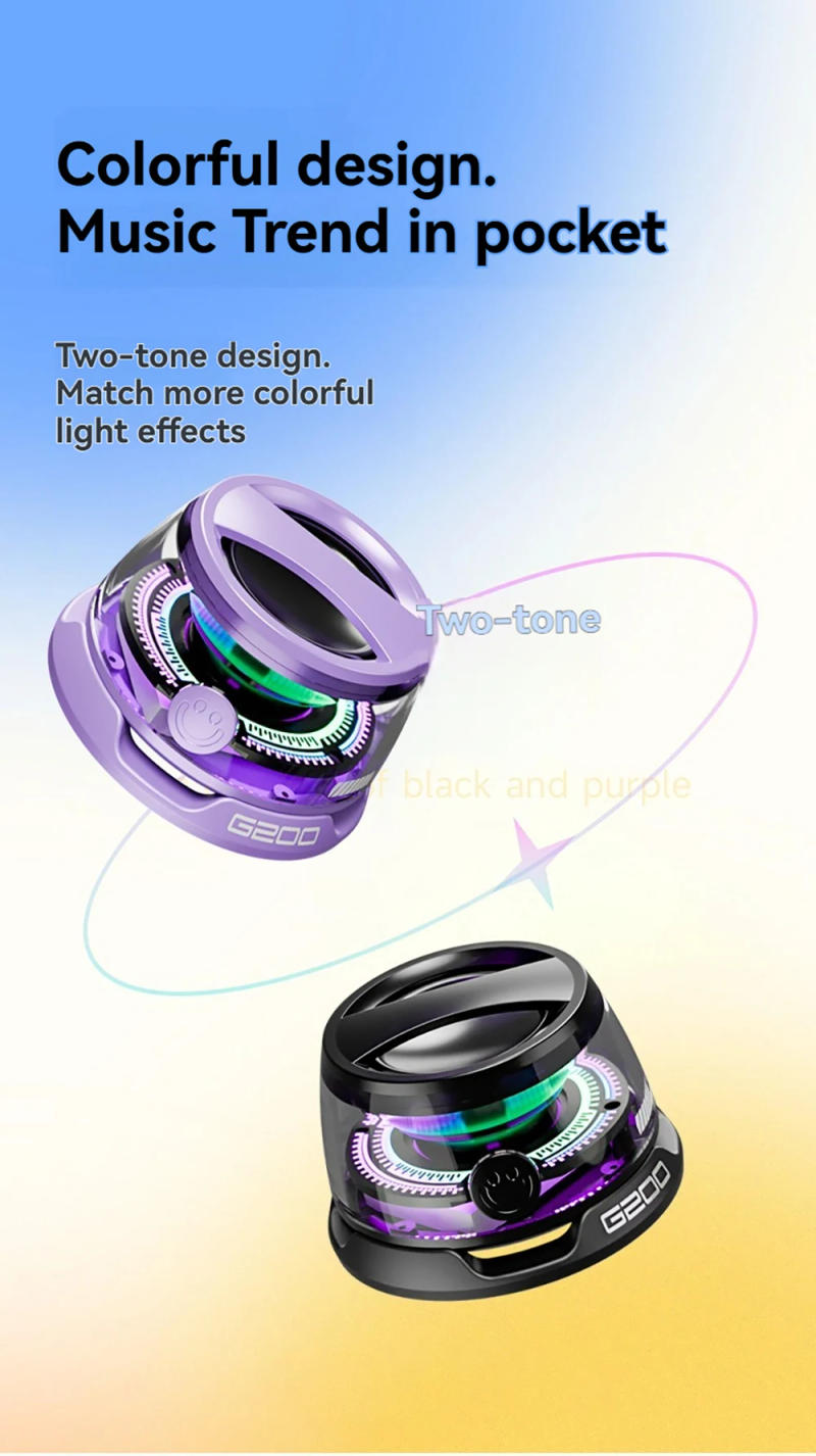 Description Picture 6 of item696 Magnetic Portable Outdoor Blue Tooth Speaker Mini Sound Box Multifunctional RGB Colorful Stereo Sound Blue-tooth 5.3 Speaker