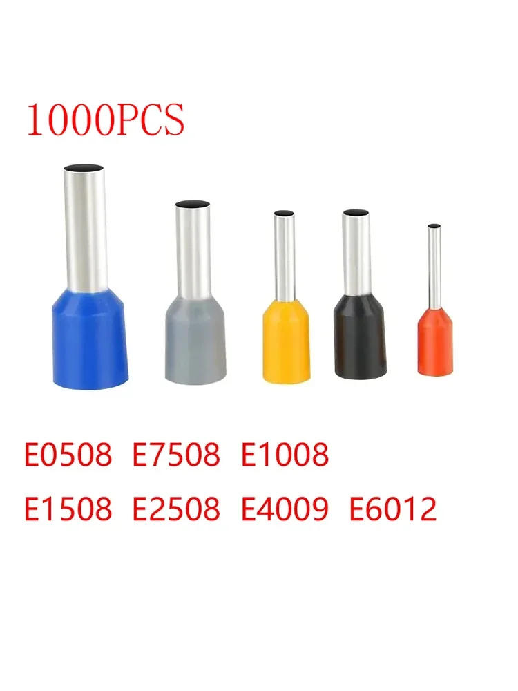 Description Picture 2 of item1000pcs/Pack E0508 E7508 E1008 E1508 E2508 Insulated Ferrules Terminal Block Cord End Wire Connector Electrical Crimp Terminator