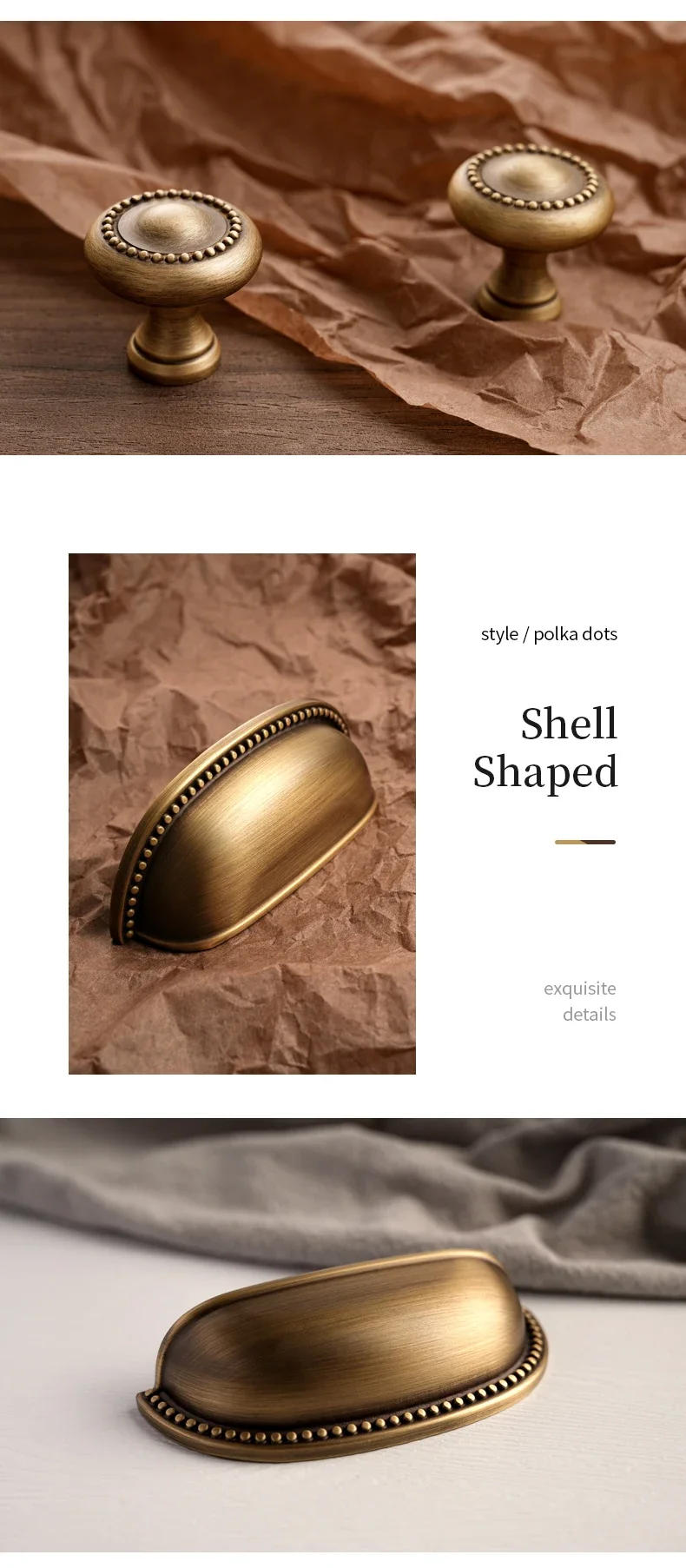 Description Picture 4 of itemAntique Bronze Solid Brass Cabinet Handles Wardrobe Pull Cupboard Door Knob Kitchen Accessories Retro Furniture Hardware