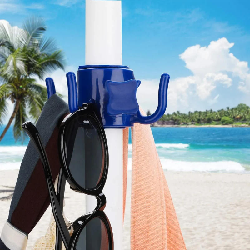 Description Picture 3 of itemBeach Umbrella Hanging Hook, 4-prongs Plastic Umbrella Hook Hanging For Towels/Hats/Clothes/Camera/Sunglasses/Bags-Accessories