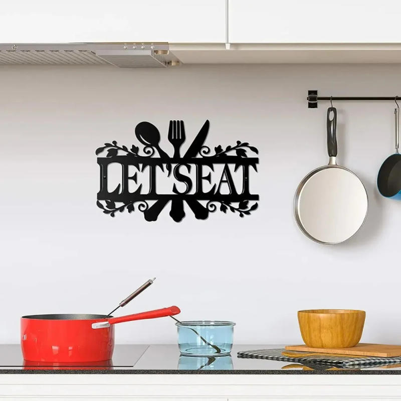 Description Picture 2 of itemKitchen Metal Sign, Kitchen Signs Wall Rustic Metal Kitchen Decorï¼ŒWall decoration, Wall Stickerï¼ŒArtwork, Iron Art Silhouette