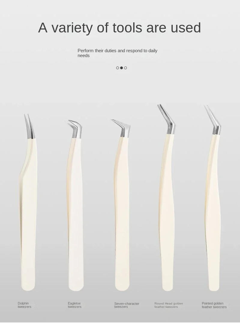 Description Picture 3 of itemFiber Tip Eyelash Extension Tweezer Volume Isolation Precise Lash Tweezers Nano Technology Eyebrow From Makeup Eyelash Tweezers