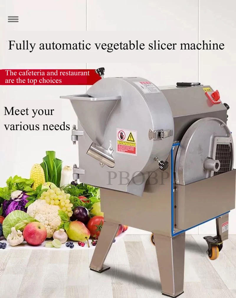 Description Picture 3 of itemPBOBP Kitchen Multifunctional Vegetable Cutter Commercial Electric Radish Cutting Potato Chips Slicing Vegetable Slicing Machine