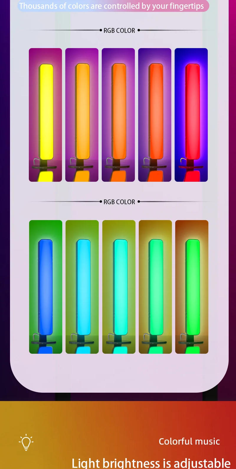 Description Picture 6 of itemXiaomi RGB Pickup Night Light Gaming Music Rhythm Lights USB LED Table Lamp Remote Control Game Desktop Decoration Children Gift