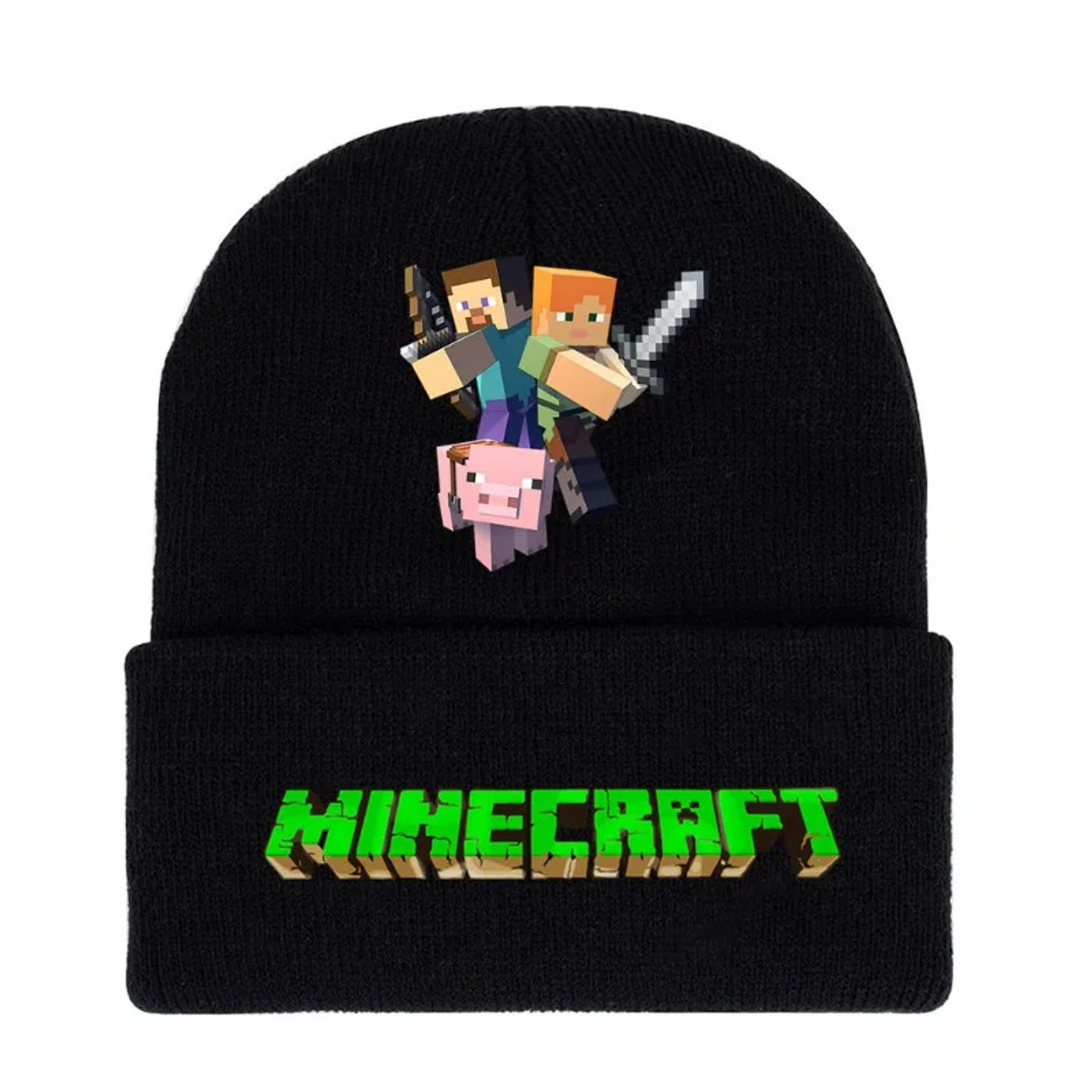 Description Picture 5 of itemMy World Minecrafts Autumn and Winter Knitted Hat Printed Cartoon Men's and Women's Bonnets for Women Beanies Hats Gifts Xmas