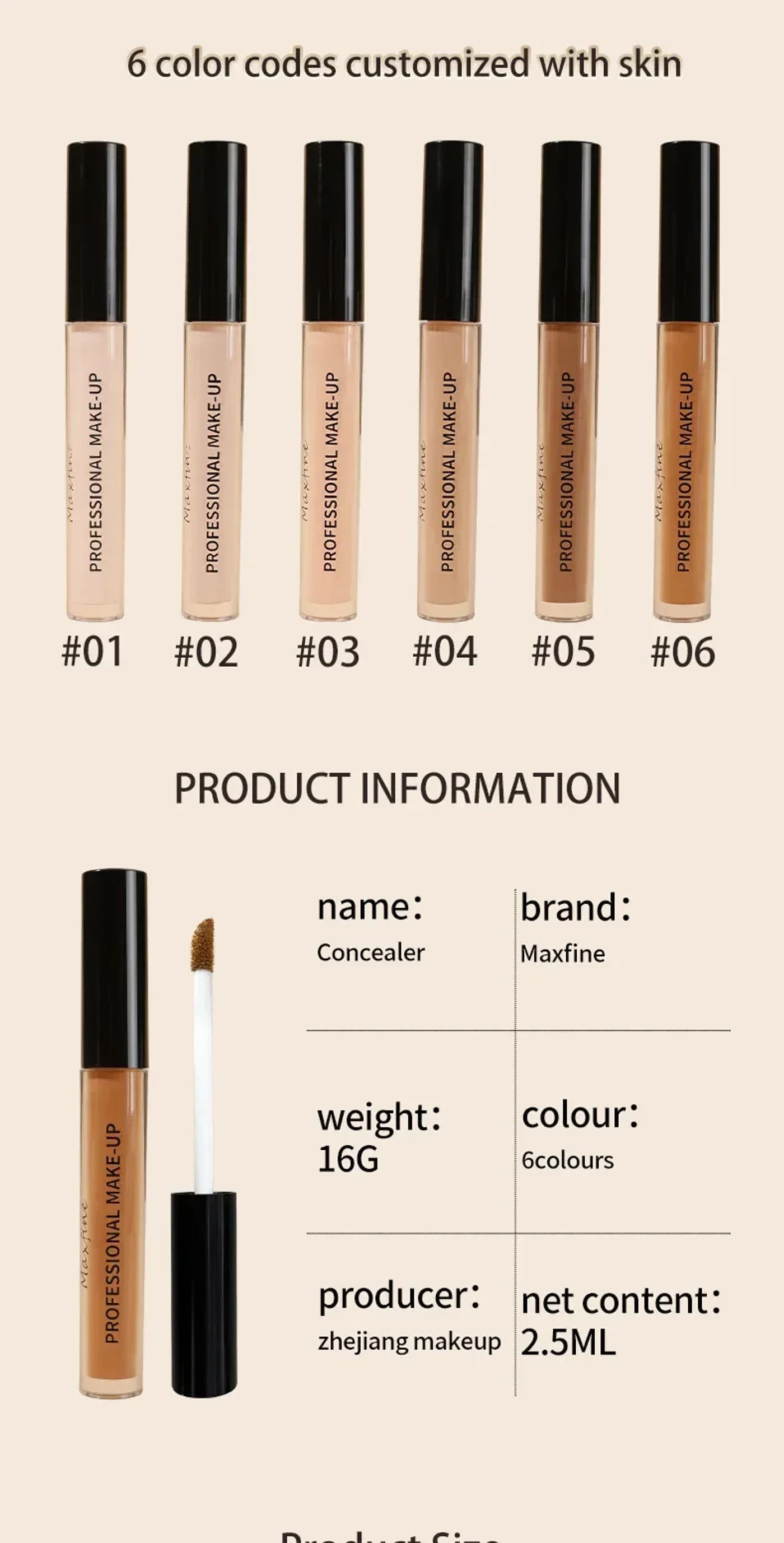 Description Picture 4 of itemWaterproof Concealer Pen Full Coverage Cover Dark Circles Acne Pores Concealer Pen Matte Foundation Cream Facial Makeup Cosmetic