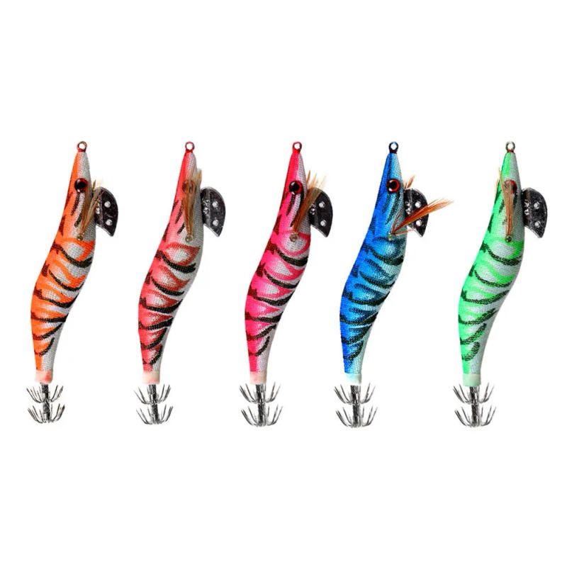 Description Picture 6 of itemLuminous Squid Jig Fishing Lures Artificial Wood Shrimp Lures Cuttlefish Squid Bait Fishing Wobblers Baits