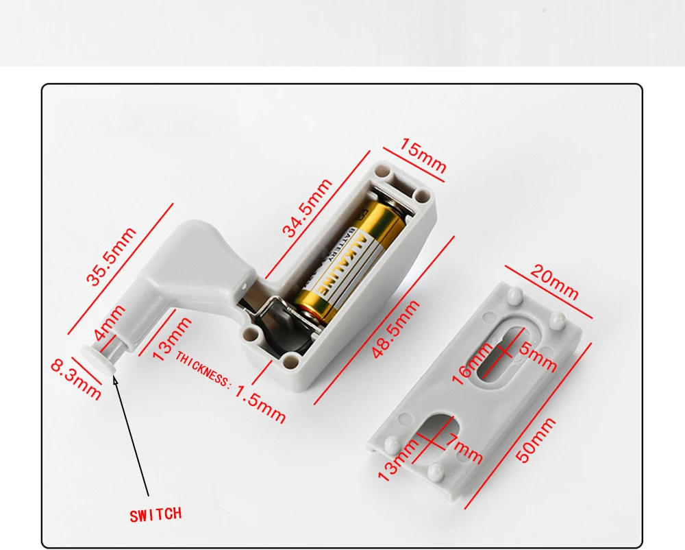 Description Picture 3 of itemLED 5/PCS Inner Hinge Lamp Under Cabinet Lights Universal Wardrobe Cupboard Sensor Lights for Bedroom Kitchen Closet Night Lamp