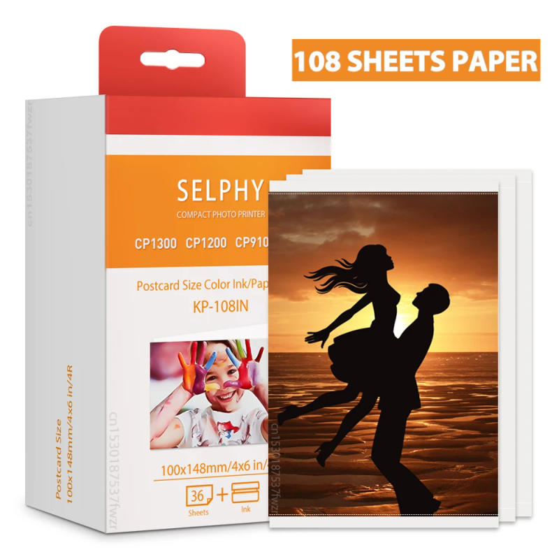 Description Picture 2 of item(NO Ink )108 Sheets Canon Selphy Printer Photo Paper 6 Inch 100x148mm Compatible Selphy CP1500 CP1300 CP1200 CP910 CP900 Printer
