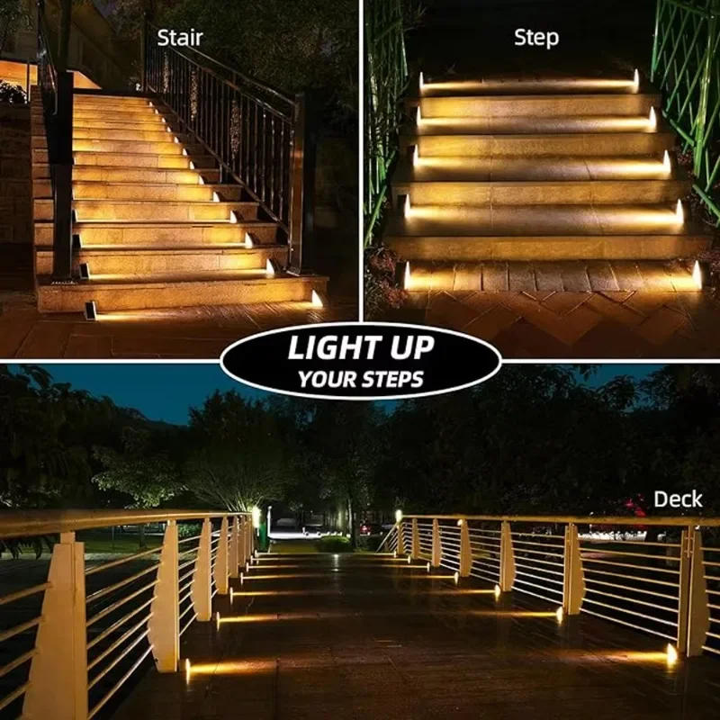 Description Picture 5 of itemLED Solar Step Lights Waterproof Outdoor Stair Lights Solar Deck Lights Decor IP67 for Yard Patio Garden Walkways Decoration