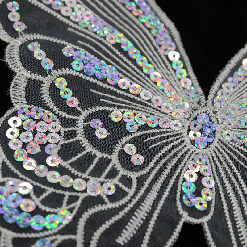 Description Picture 6 of itemFashion 12color butterfly lace patches for clothing sew on sequin embroidery applique butterfly parche for clothes accessories