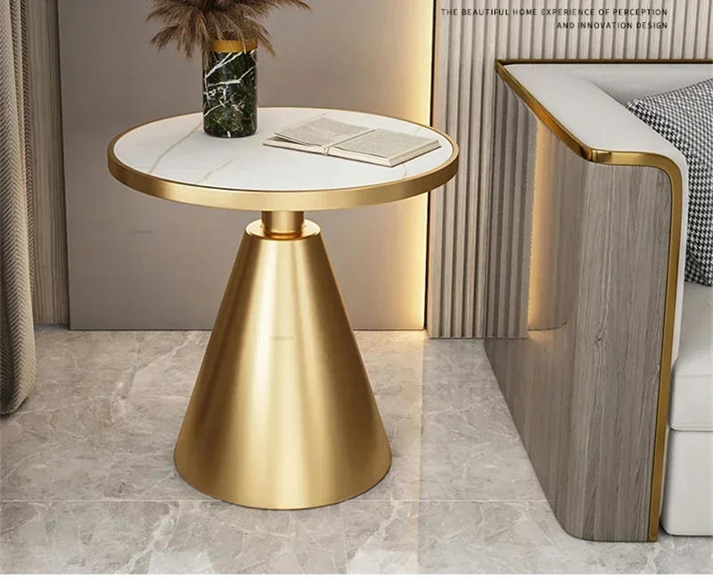 Description Picture 6 of itemNordic Slate Coffee Tables Simple Modern Bedside Table Balcony Small Round Table Light Luxury Living Room Sofa Side Table