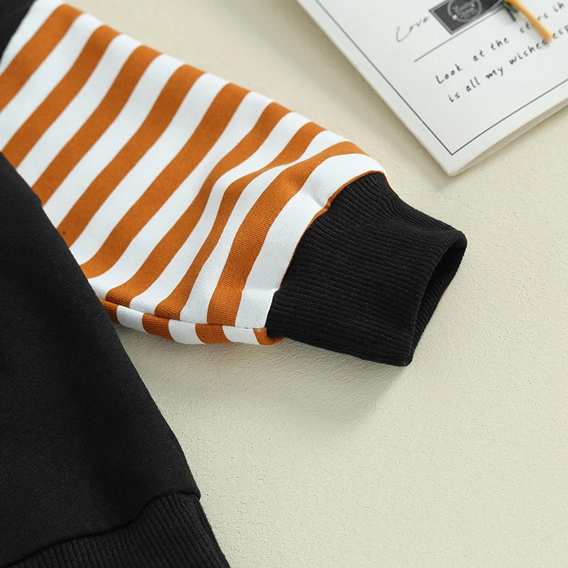 Description Picture 6 of itemBaby Boys Pants Set Long Sleeve Hooded Striped Hoodie with Elastic Waist Sweatpants Infant Clothes