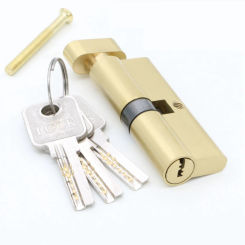 70 75MM Room Door Brass Copper Lock Door Hardware Security Gold Cylinder Interior Lock Tongue Pressure Lock Handle Lock Key