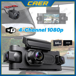 1080P/4K Dash Cam with IR Night Vision 4 Camera Rearview Cam Loop Recording Built-In Wi-Fi 3" HD Screen Vehicle DVR Recorder