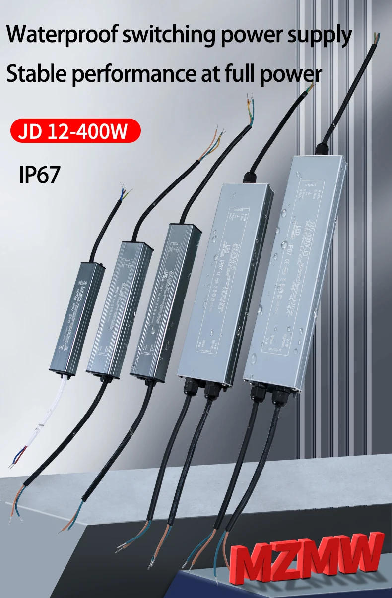 Description Picture 2 of itemMZMW Waterproof Switching Power Supply 18W 24W 48W 60W 100W 150W 200W 300W 400W 12V 24V LED Driver Lighting Transformers Adapter