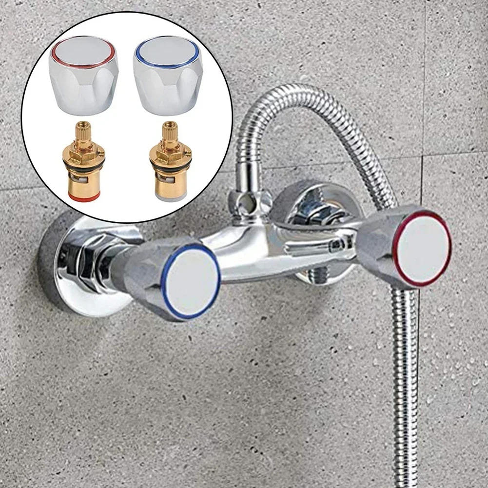 Description Picture 4 of itemHot Cold Faucet Tap Handle Knob Copper Valve Tap Reviver Conversion Kit 1/2 Inches Replacement Heads Thread Basin Sink Washer