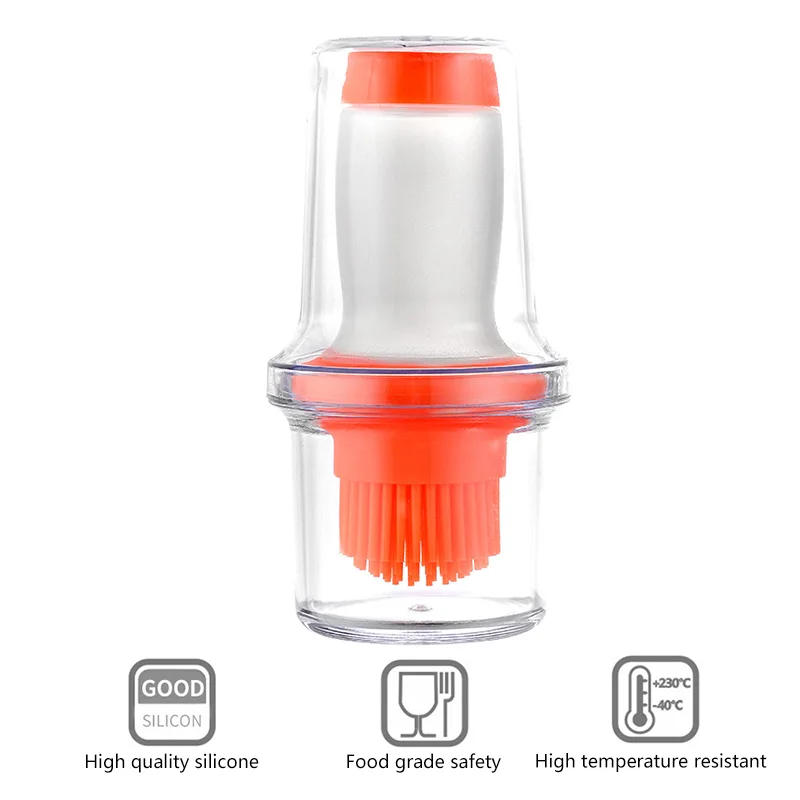 Description Picture 3 of itemPortable Silicone BBQ Grill Oil Bottle Brush with Lid Grill Oil Brushes Liquid Oil Pastry Baking BBQ Tool Kitchen Utensils