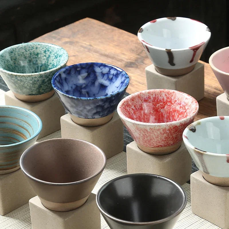 Description Picture 5 of item1pc Retro Japanese Triangular Cone Shape Pottery Tea Coffee Cup Pull Ceramic Mug Rough Latte Tea Porcelain Cup for Home Office