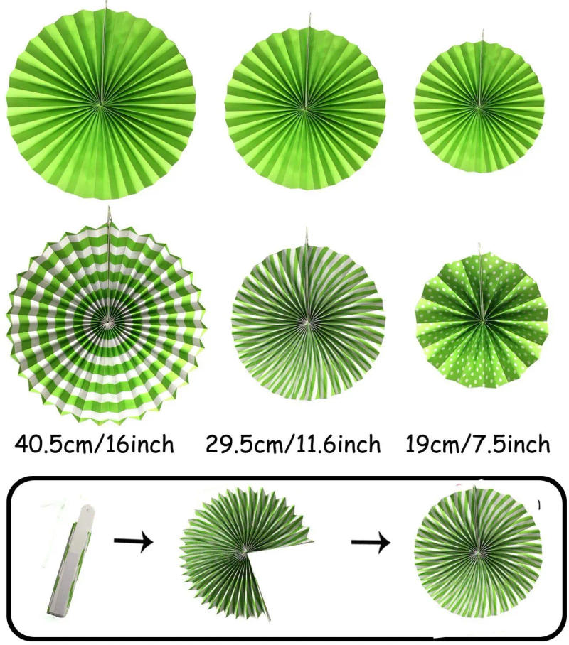 Description Picture 6 of item20pcs/set Cut-out Paper Fan Pinwheels Hanging Crafts Tissue Pom Poms Flower Ball Paper Lantern Wedding Birthday Party Decoration