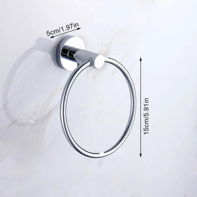 Description Picture 3 of itemWall-Mounted Stainless Steel Hand Towel Ring Bathroom Pendant Rust-Free Towel Rack Shelf for Kitchen and Bathroom