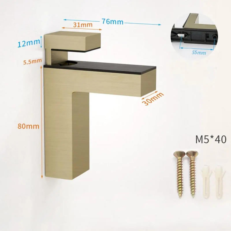 Description Picture 3 of itemImprovement Wardrobe Cupboard Furniture Accessories Glass Door Clamp Cabinet Door clip Glass Shelf Holder Frameless Brackets