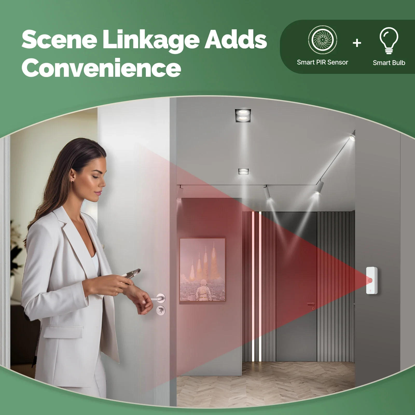 Description Picture 6 of itemMOES Tuya WiFi/ZigBee Smart PIR Sensor Human Body Infrared Motion Detector Home Security Scene Linkage Automation Battery Power