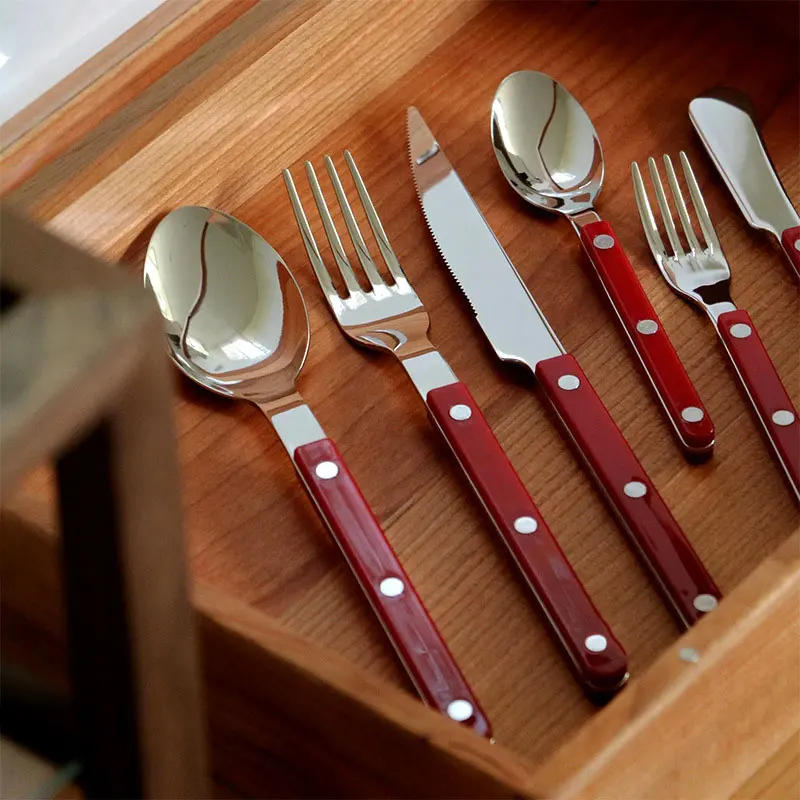 Description Picture 4 of item4pcs/Set Tableware 304 Stainless Steel Multiple Colors Table Spoon Knife Fork Tea Spoons Kitchen Food Dinner Modernly Decoration