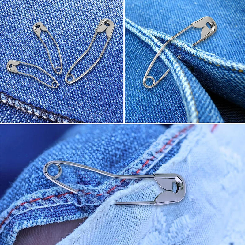 Description Picture 5 of item100Pcs Large Safety Pins Curved Security Pins Heavy Duty Nappy Sewing Quilting Basting Safety Pins for Crafting Sewing Making