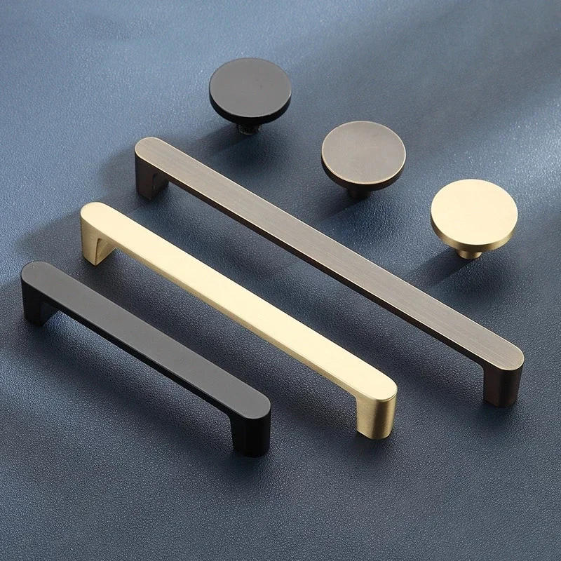 Description Picture 3 of itemModern Solid Brass Cabinet Handles Gold Black Ancient Coffee Kitchen Cupboard Round Door Knobs Wardrobe Pulls Furniture Hardware