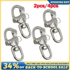 2/4Pcs Swivel Snap Shackle 316 Stainless Steel Quick Connect Shackle Heavy Duty Snap Hook for Sailboat Spinnaker Halyard Sailing