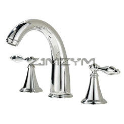 Basin Faucet 3 Holes Dual Control Bathroom Sink Faucet Deck Mounted Cold Hot Vintage Mixer Taps Bathtub Faucet