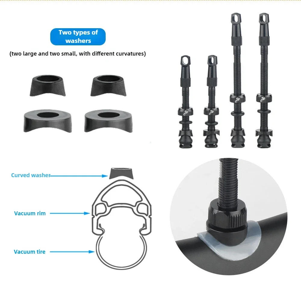 Description Picture 6 of itemBicycle Tubeless Tire Valve Carbon Rim Presta Valves 50 65 80mm F/V Nipple Detachable Brass Core W/Cap For MTB Bike Air Valve
