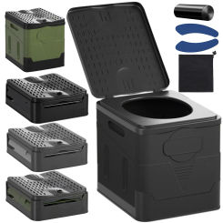 Portable Toilet Car Toilet Bucket Trash Can Travel Outdoor Camp Folding Toilet for Tour Emergency Self-driving for Adults & Kids