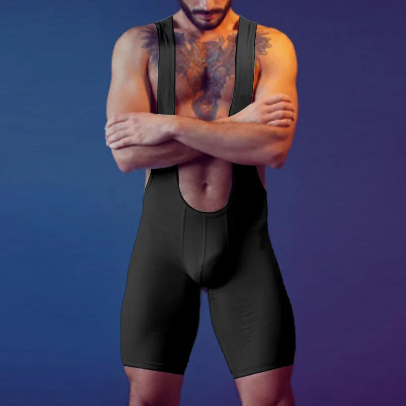 Description Picture 2 of itemMens Undershirts Leotard Bugle Pouch Underwear Workout Sports Fitness Wrestling Singlet Bodysuits Gay Jumpsuits Sissy Playsuits