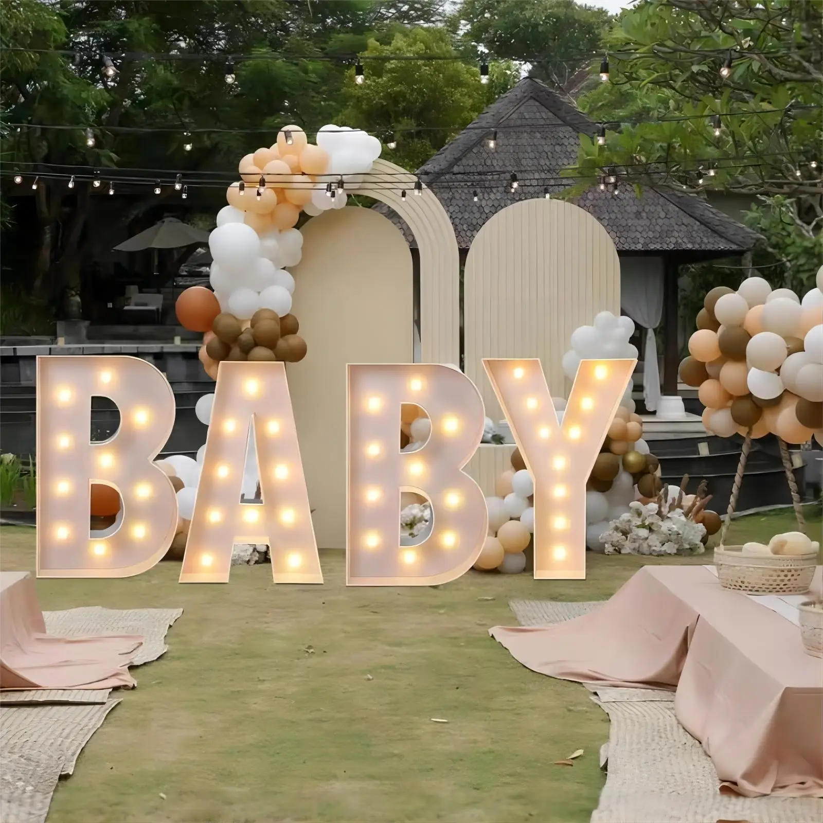 Description Picture 6 of item4FT DIY Marquee Letters Giant Mosaic Foam Board Letters Marquee Light up Letters PROM LOVE BABY MARRY ME Party Backdrop Decor