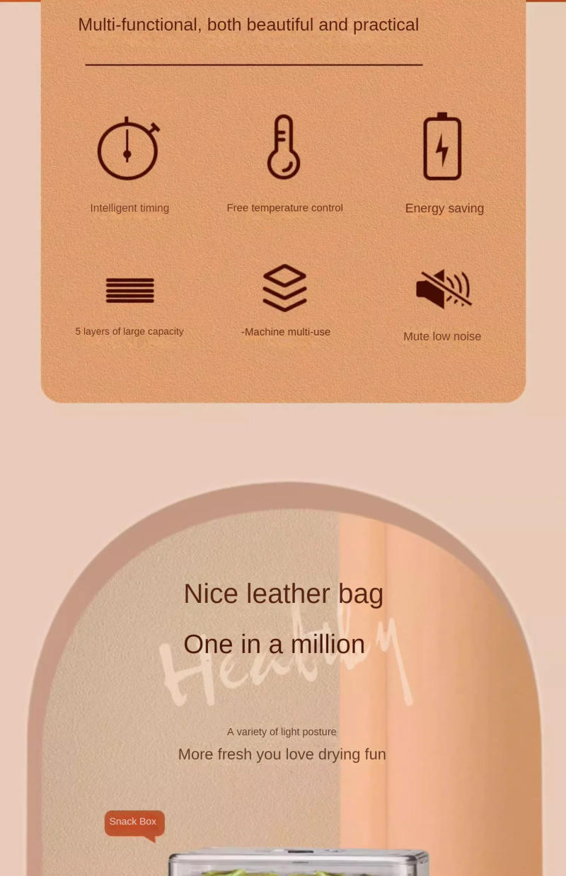 Description Picture 3 of itemFruit Dehydrator Fruit Dryer Household Food Air Dryer Small Pet Snacks Desidratador De Alimento Cocina Home Appliance 야채탈수기