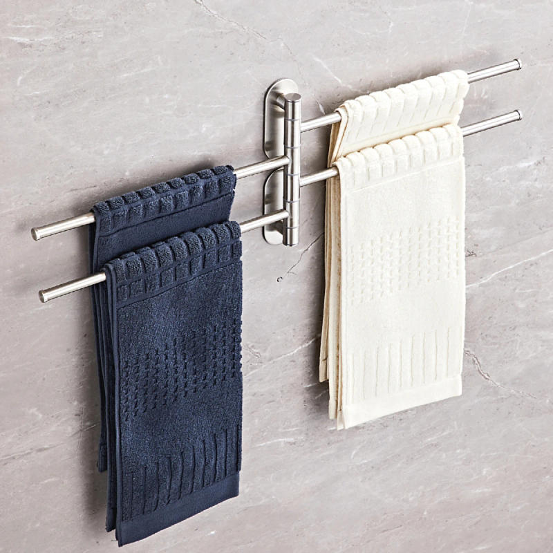 Description Picture 4 of item304 stainless steel bathroom rotatable towel bar, bathroom pendant with no drilling, multi pole hanging, movable towel bar, bath