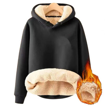 Hooded Pullover Sweatshirt Cozy Plush Hoodie for Men Women Warm Loose-fit Pullover with Elastic Cuffs Ideal for Fall Winter